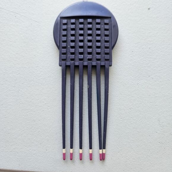 Vintage Mebco Little Tease 80s 90s Metal Hair Pick Comb Blue Double Dip Tips - Picture 2 of 3